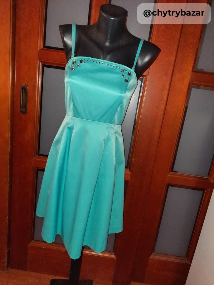 Predám krásne elegantné tyrkysové šaty veľ. XS - S