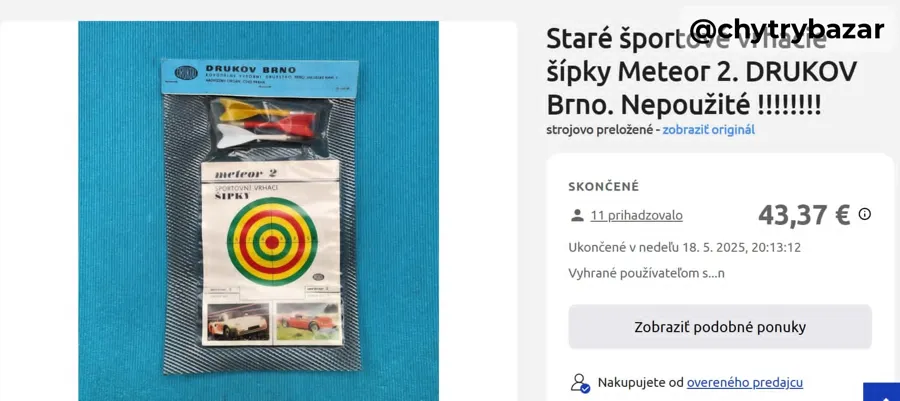 Športové vrhacie šípky Meteor 2. DRUKOV Brno 