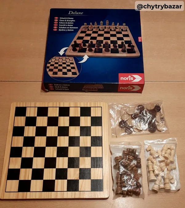 Predám drevené ŠACHY + DÁMA   DeLuxe