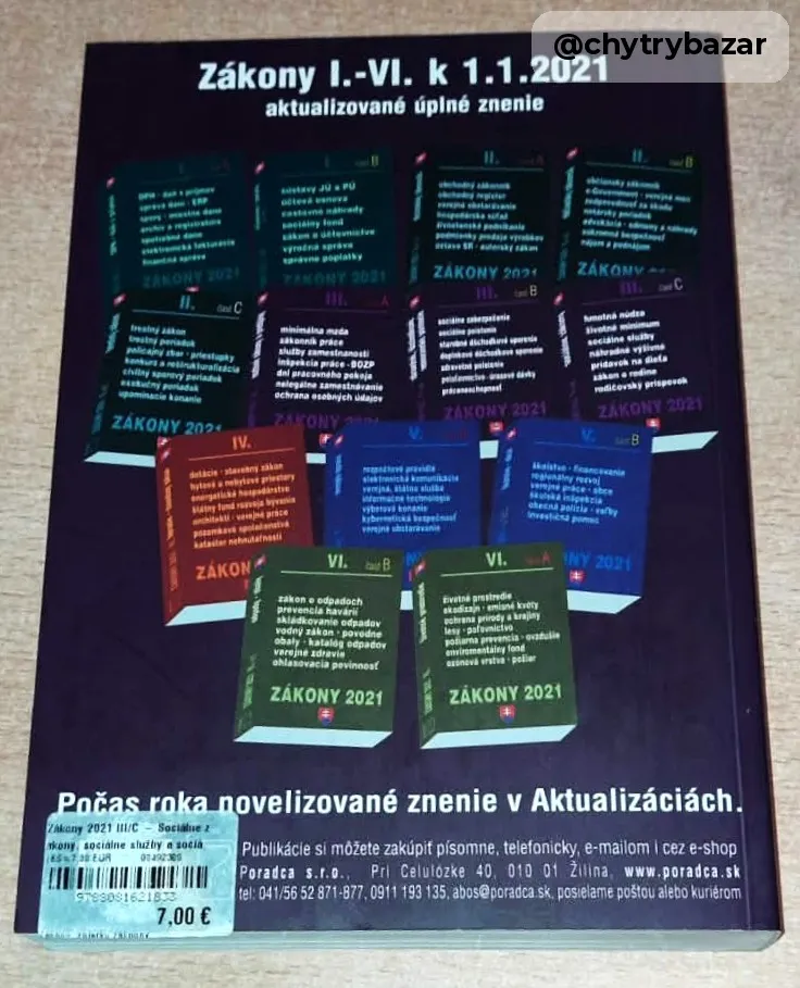 Predám knihu - ZÁKONY 2021 