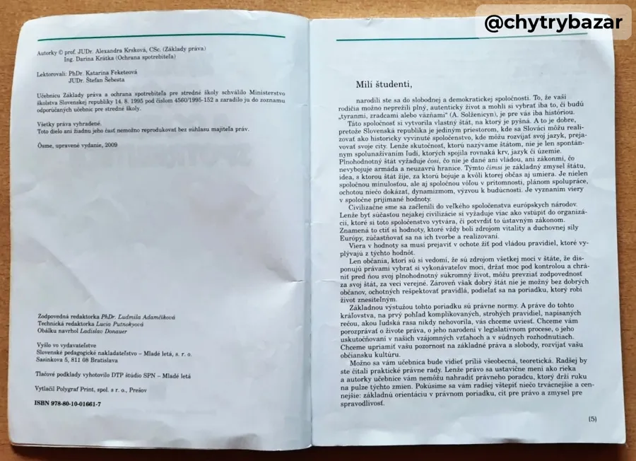 Predám učebnicu - ZÁKLADY PRÁVA
