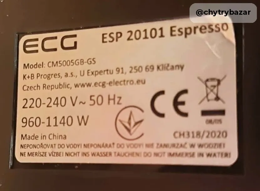 Predám pákový kávovar ECG - ESP20101 Espresso