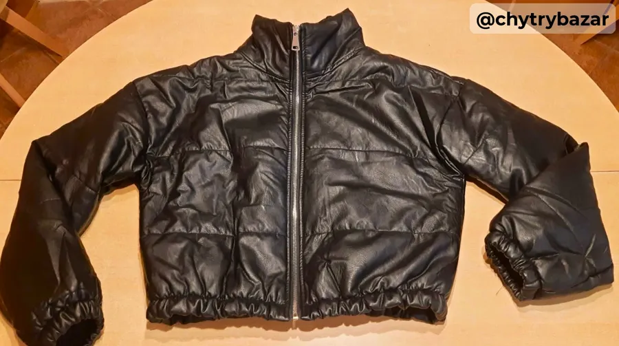krátka koženková zateplená bundička veľ.S