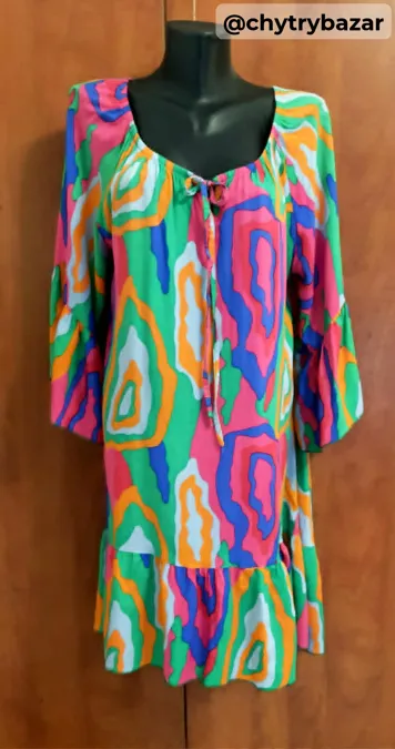Výrazné letné šaty s volánmi FISTY veľ. UNI (S-XL)