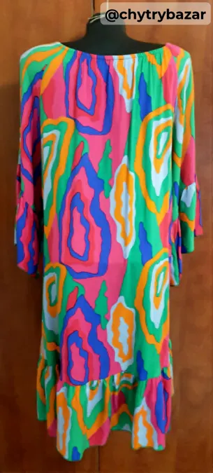 Výrazné letné šaty s volánmi FISTY veľ. UNI (S-XL)
