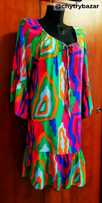 Výrazné letné šaty s volánmi FISTY veľ. UNI (S-XL)