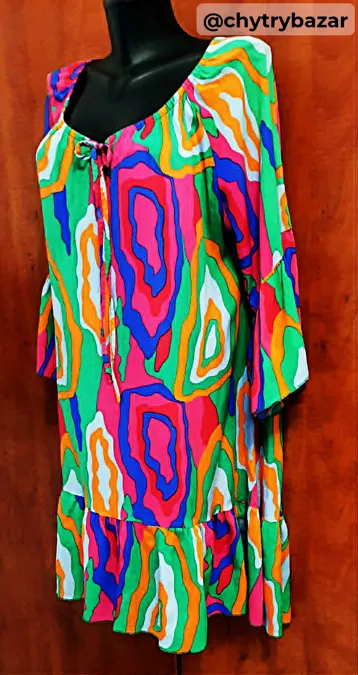 Výrazné letné šaty s volánmi FISTY veľ. UNI (S-XL)