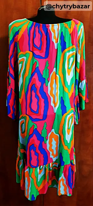 Výrazné letné šaty s volánmi FISTY veľ. UNI (S-XL)