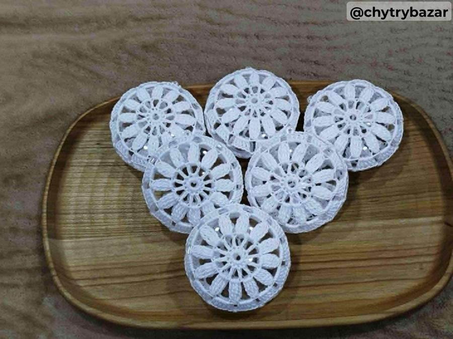 Háčkované vianočne ozdoby - medailón 1