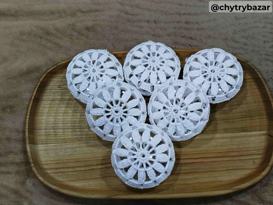 Háčkované vianočne ozdoby - medailón 1