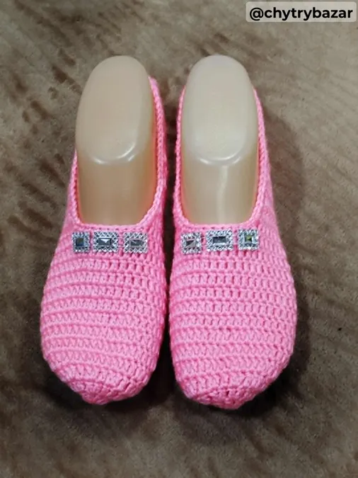 Háčkované papučky 77