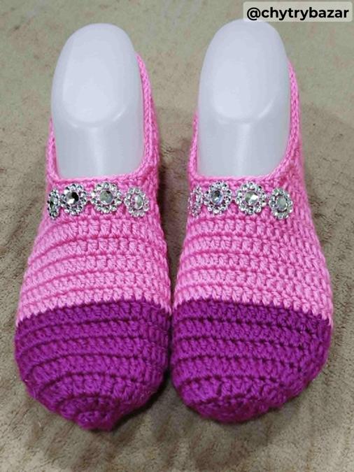 Háčkované papučky 82