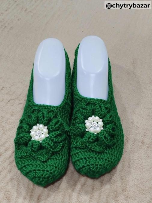 Háčkované papučky 86