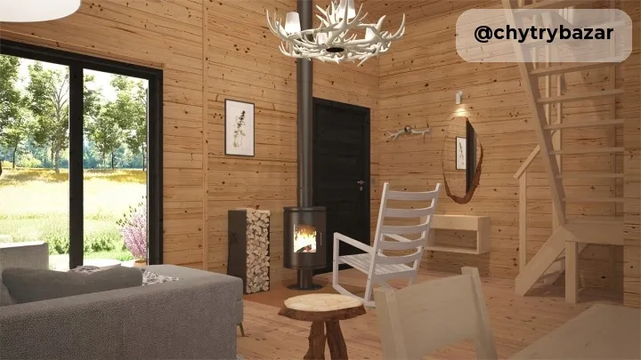 Drevená celoročná / rekreačná chata 5 × 7 m  