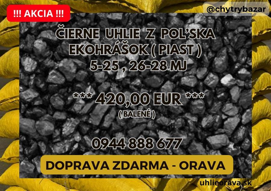 Cierne uhlie z POĽSKÉ/ EKOHRÁŠOK DOPRAVA Z DARMA  